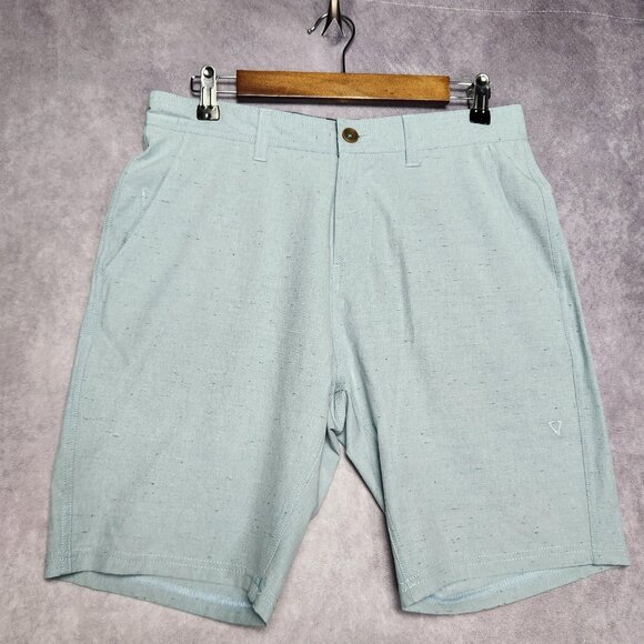 Vissla Shorts Mens 30 Lot of 2 Pair Blue Green Poly Cotton Blend Stretch Casual - Picture 7 of 16